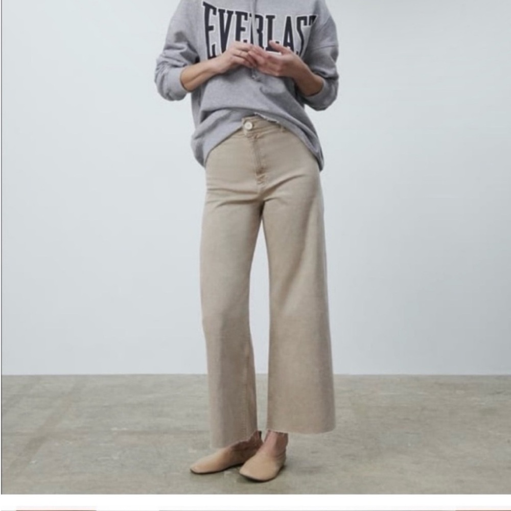 ZARA Marine Straight Wide Leg Jeans